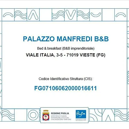 Palazzo Manfredi Vieste, Fronte Mare Con Parcheggio فندق مبيت وإفطار فيستَ